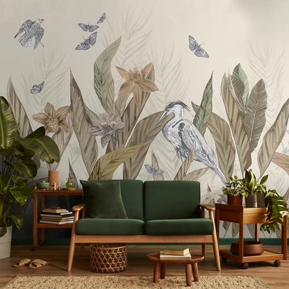 Botanical Ballet Tropical Customized Room Wallpaper