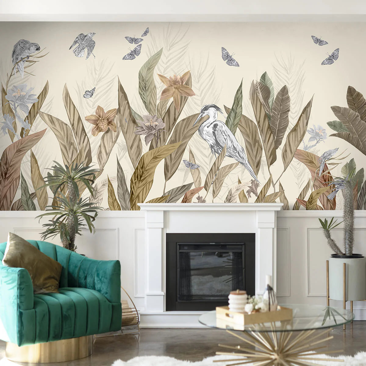 Botanical Ballet Tropical Customized Room Wallpaper