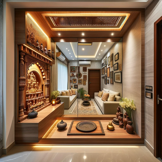 Pooja Room Interior Design Service- Custom 3D designs