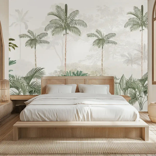 Kovalam Paradise Green Palms Custom Wallpaper for Rooms