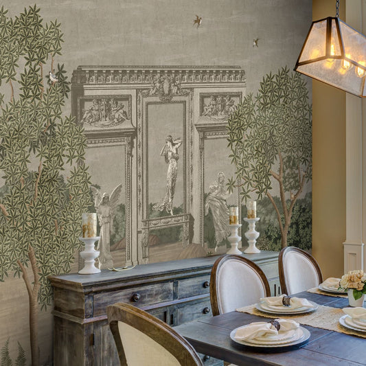 Venetian Grove- European Garden Wallpaper